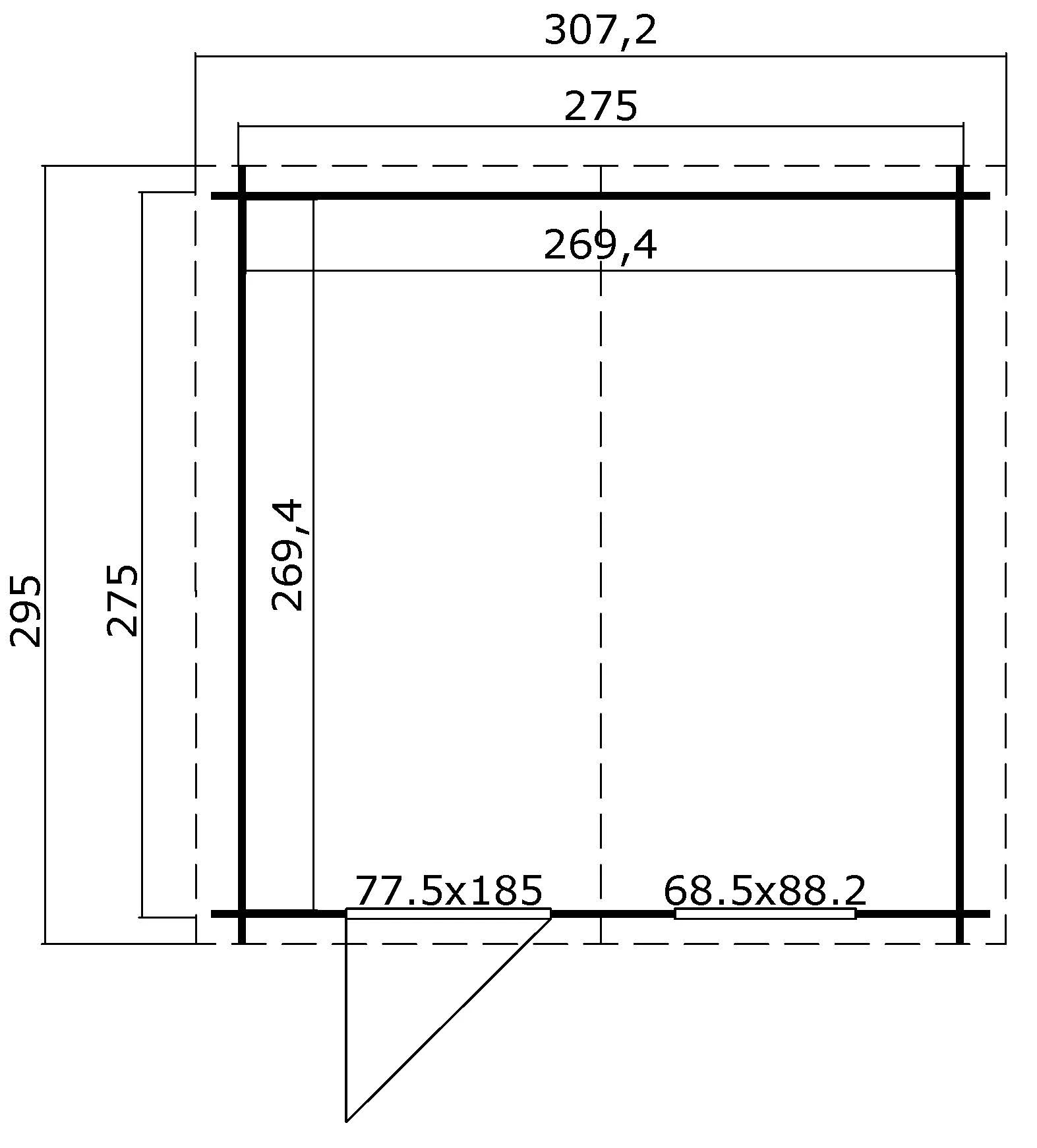 Outdoor Life Blokhut Nina Platinum Grey-Wit 275 x 275 cm - Afbeelding 3